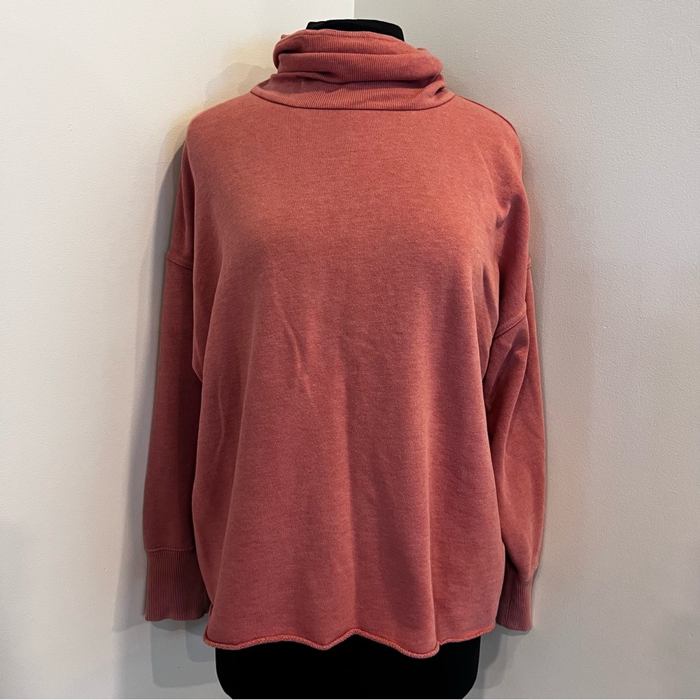 Aerie oversized cowl neck fleece sweatshirt muted pink